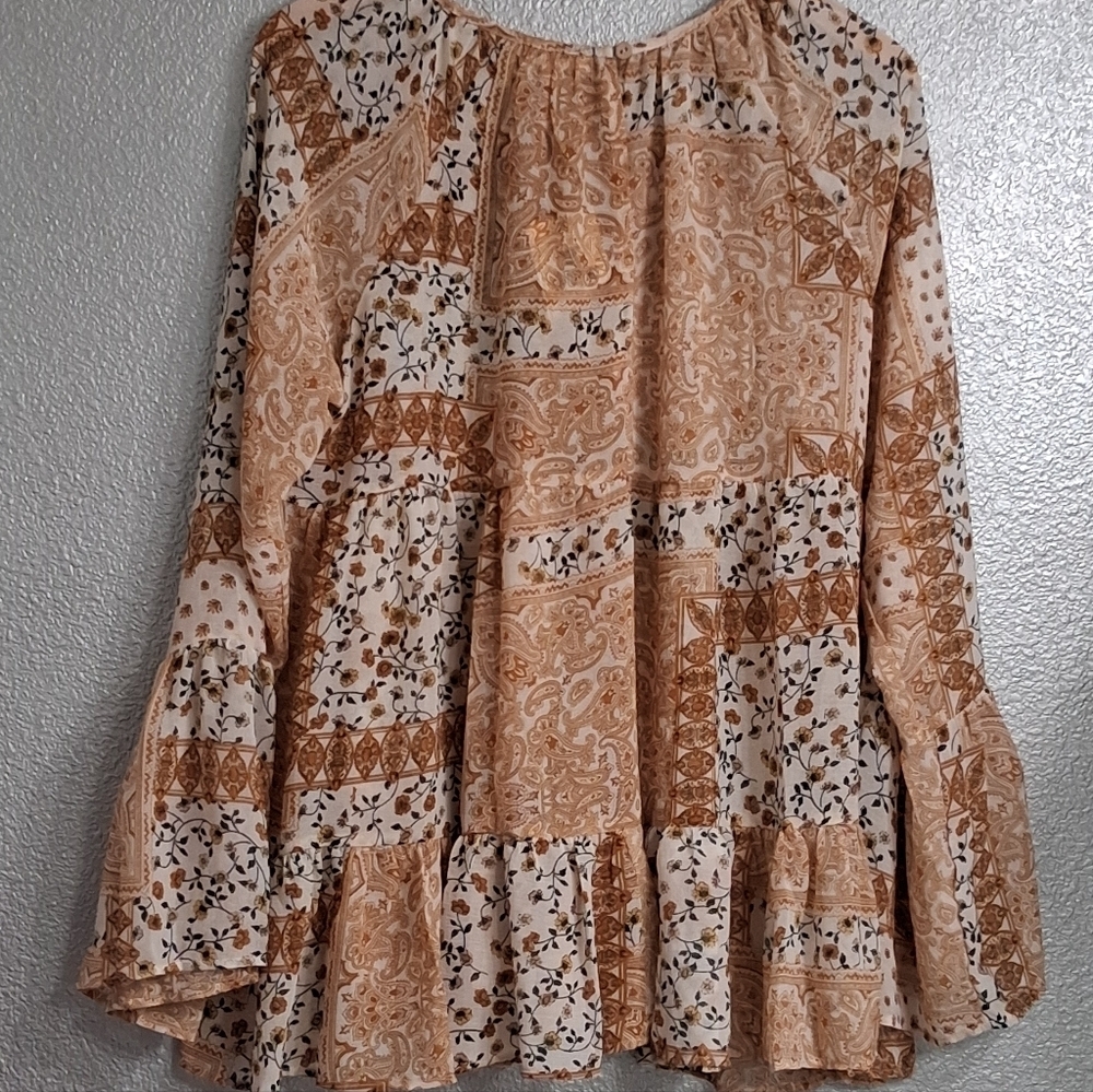 NWT Easel Multi Colored Printed Patchwork Blouse … - image 14